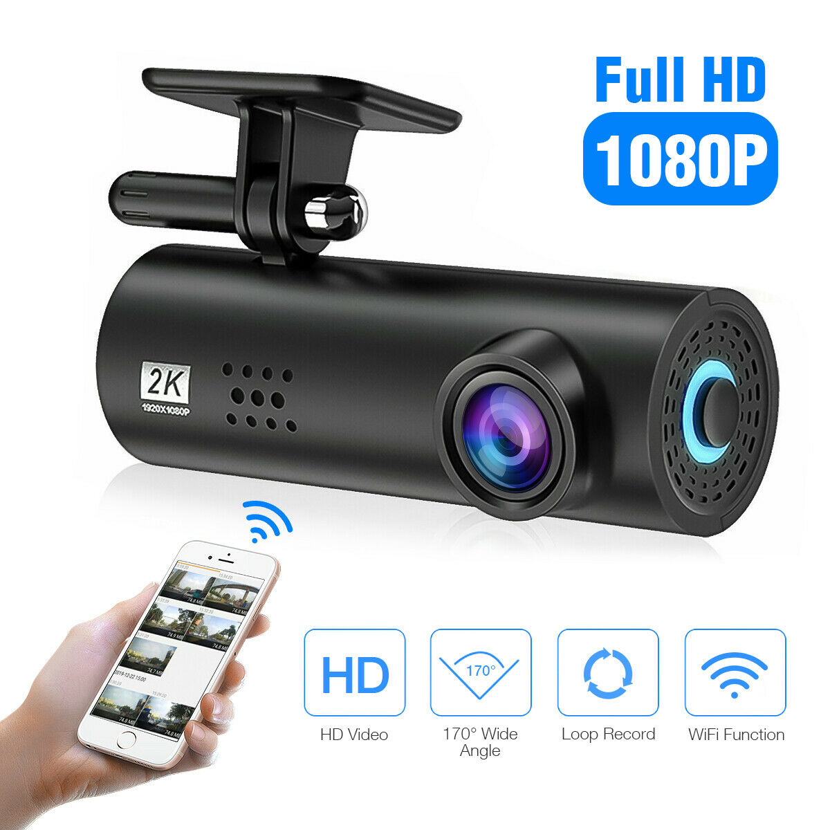 Wifi Car Dash Cam Hidden Car Dvr Camera Recorder Night Vision G-sensor 1080p Hd