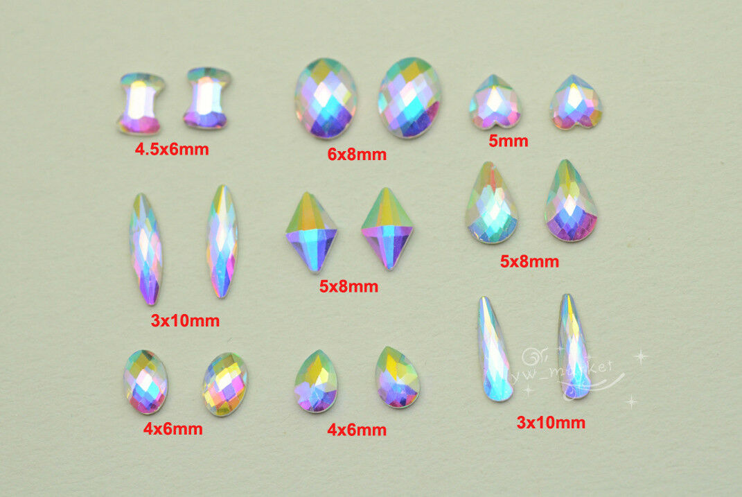 100 pcs glass small Crystal Ab rhinestone flatback nail art