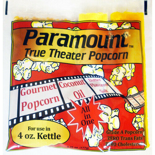 4oz - Case Of 24 Individual 4 Ounce Popcorn Portion Packets Kit Packs