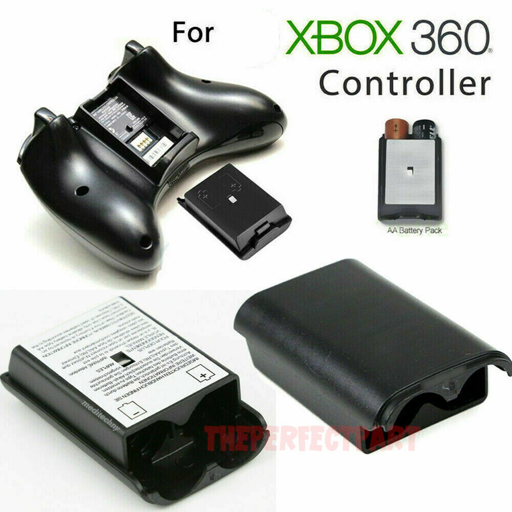 Black Aa Battery Back Cover Case Shell Pack For Xbox 360 Wireless Controller Usa