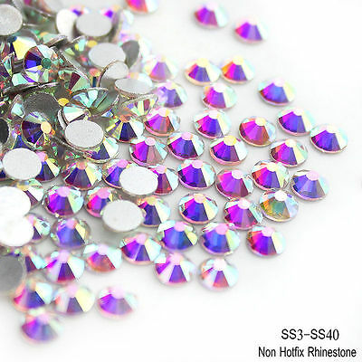 Hot Sale! 1440pcs Crystal Ab Non Hotfix Flatback Rhinestones Nail Art Decoration
