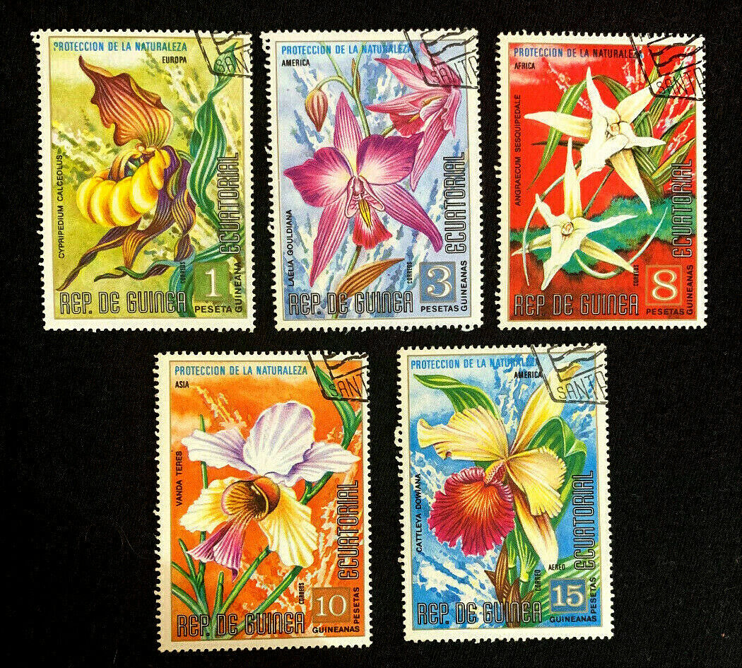 Equatorial Guinea 1974 Sc# 7499 // 74116 Flowers, Orchids Cto Nh