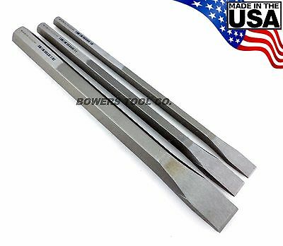 Wilde Tool 3pc 12in. Extra Long Cold Chisel Set 1/2 3/4 & 1” Cut Made In Usa