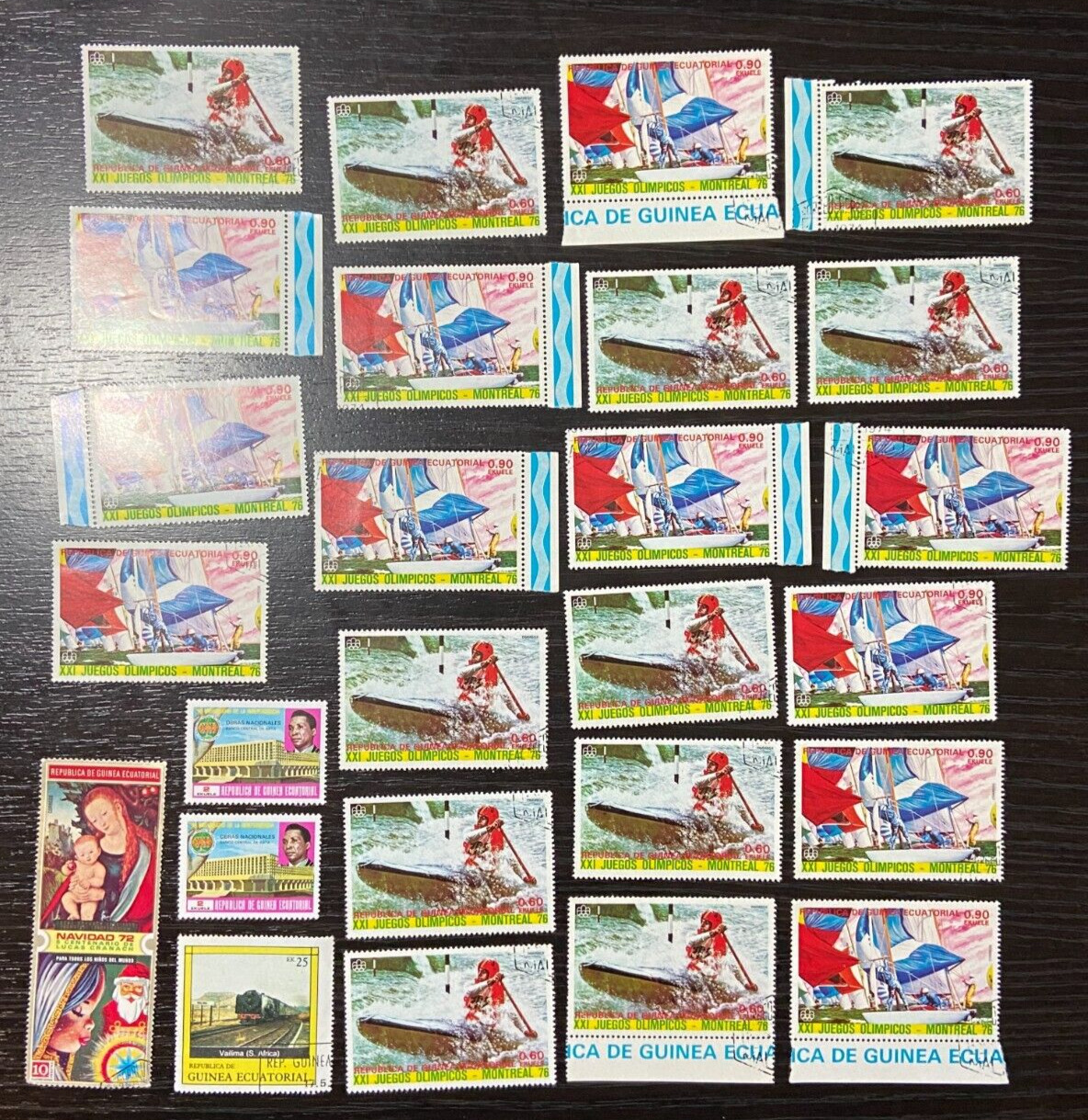 Vintage 1976 Postage Stamp Lot Equatorial Guinea Olympic Stamps