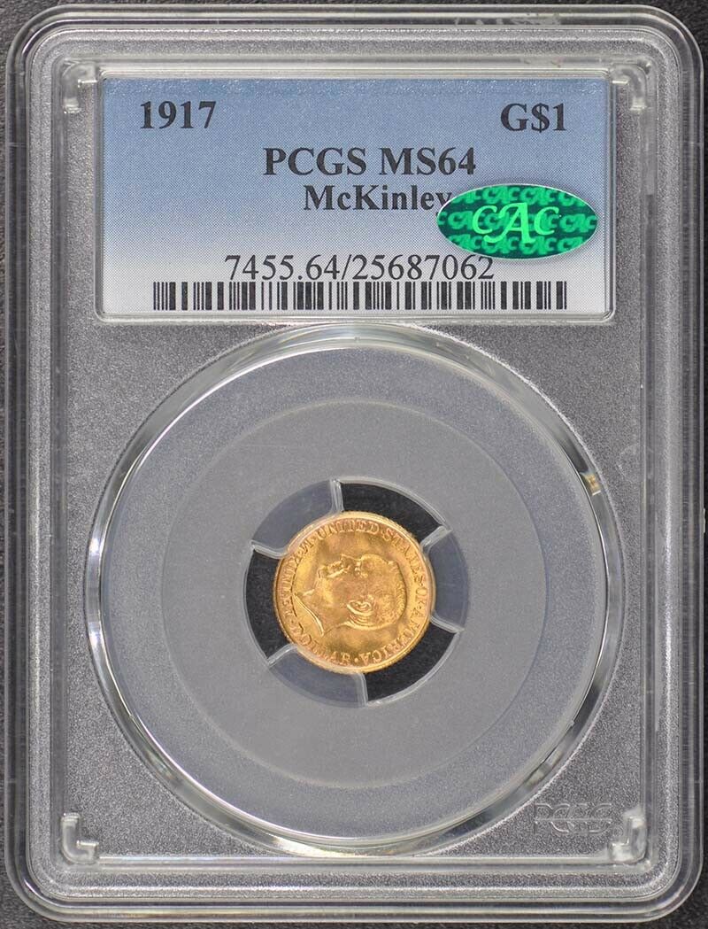 Mckinley 1917 G$1 Gold Commemorative Pcgs Ms64