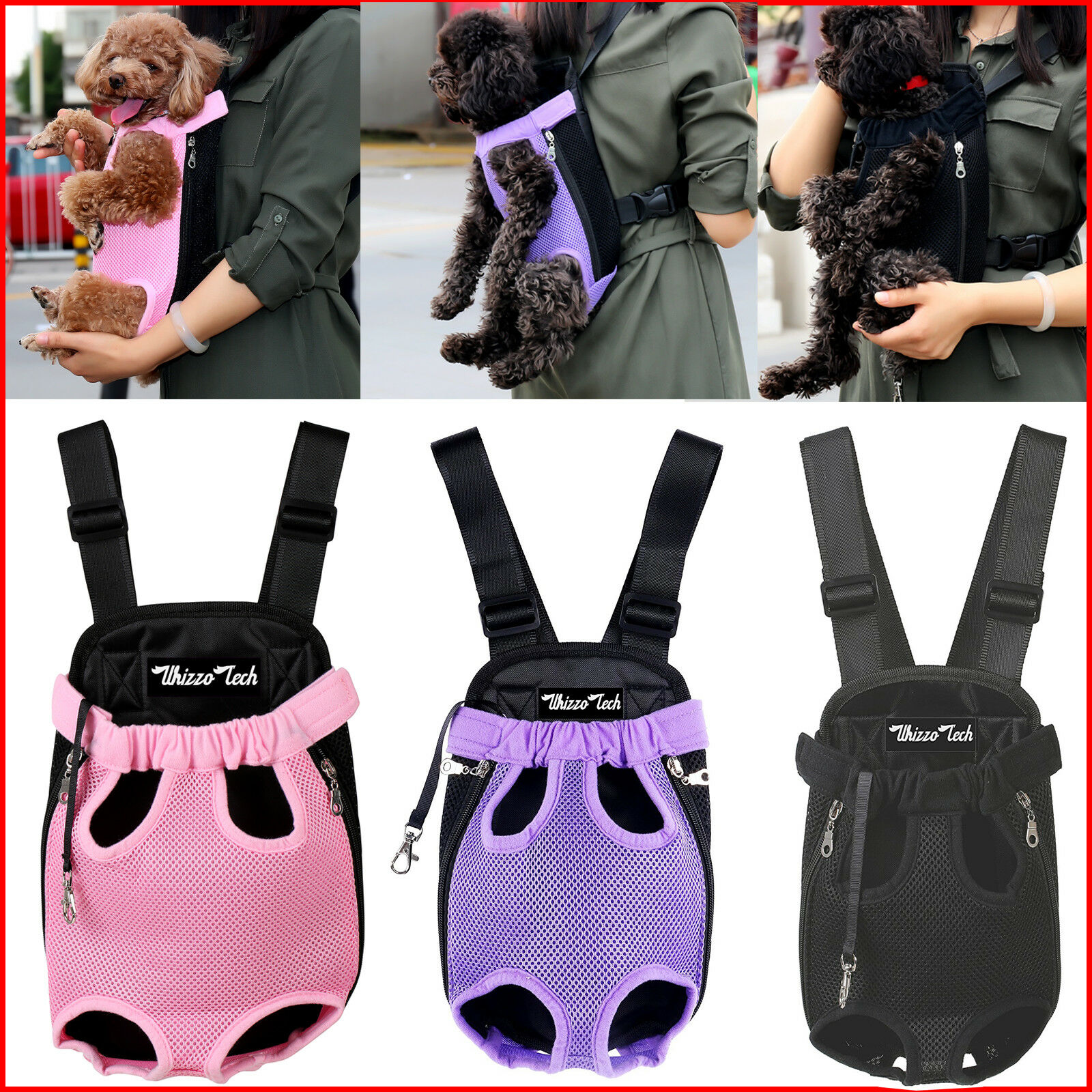 Pet Cat Dog Carrier Front Pack Puppy Travel Bag Hiking Backpack Head Legs Out