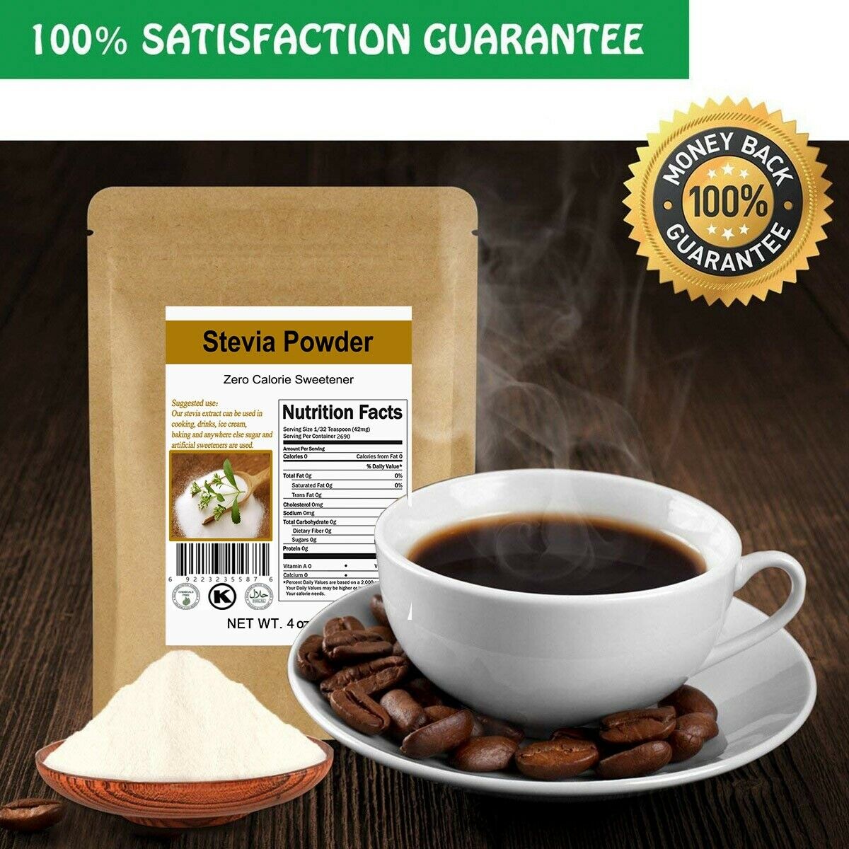 Premium Ccnature Stevia Powder Extract Natural Sweetener 0 Cal Sugar Substitute