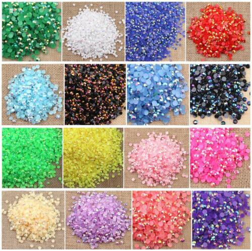 5000 Pcs Rhinestone Ab Milk Jelly 2mm 3mm 4mm 5mm 6mm Flatback Resin Crystal #01