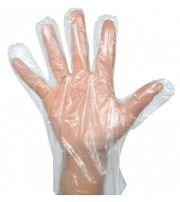 Clear Plastic Food Service Gloves - 4 Sizes - Disposable Kitchen Embossed Poly