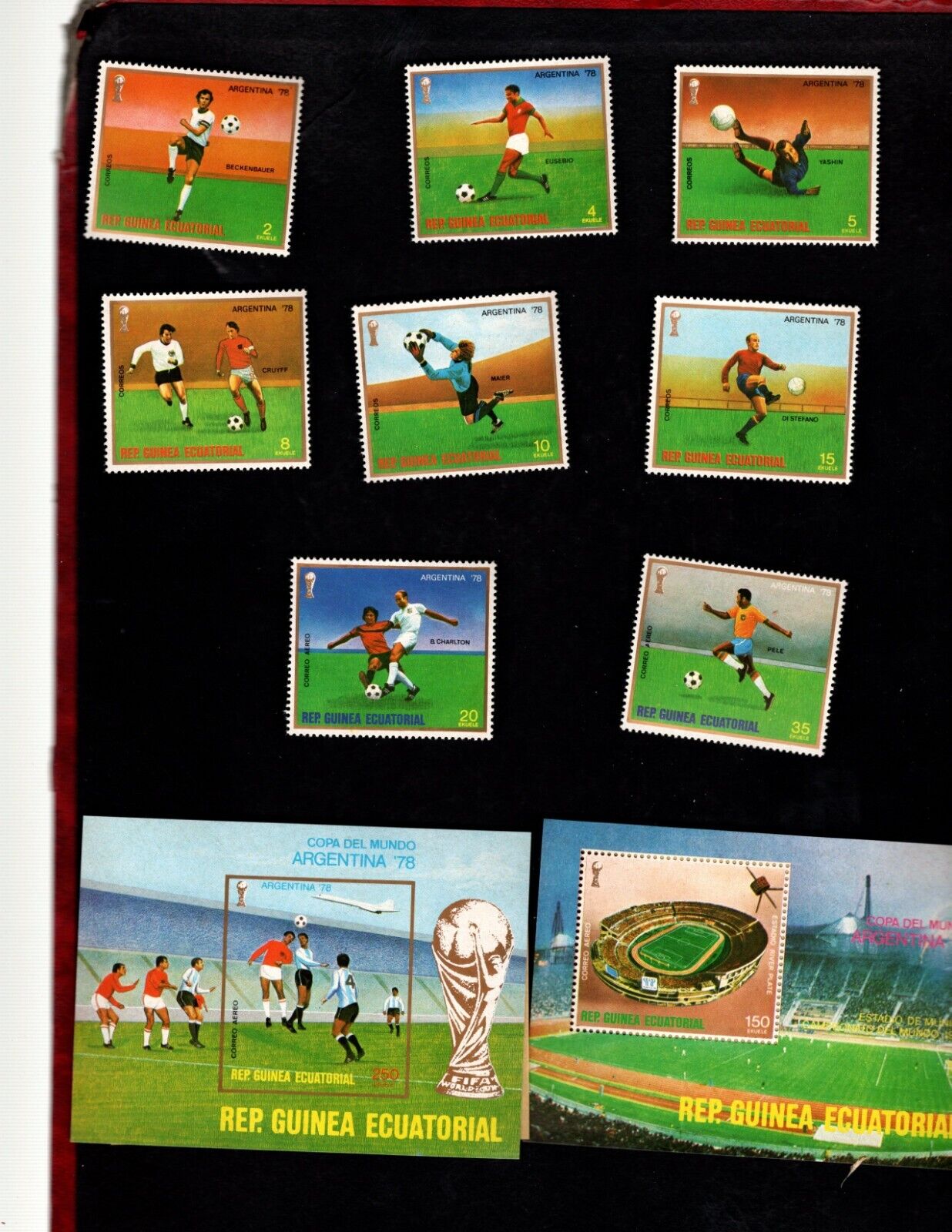 Equatorial Guinea (1978) Argentina Soccer - Set & 2 Souvenir Sheets Mnh