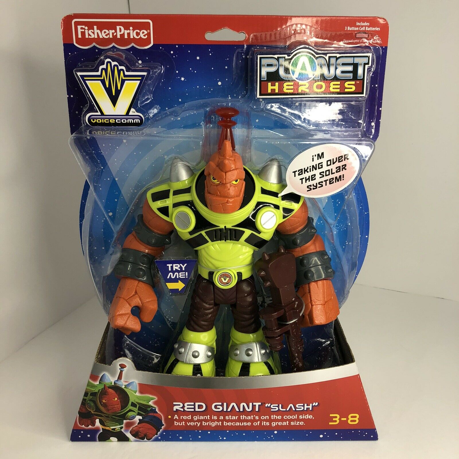 2007 Fisher Price Planet Heroes Talking Light Up Slash The Red Giant Figure Toy