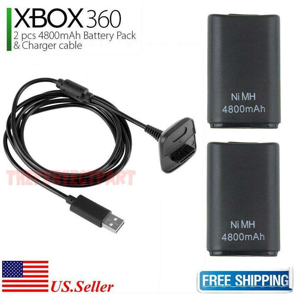 Rechargeable Battery Pack Charger Cable Dock For Xbox 360 Wireless Controller