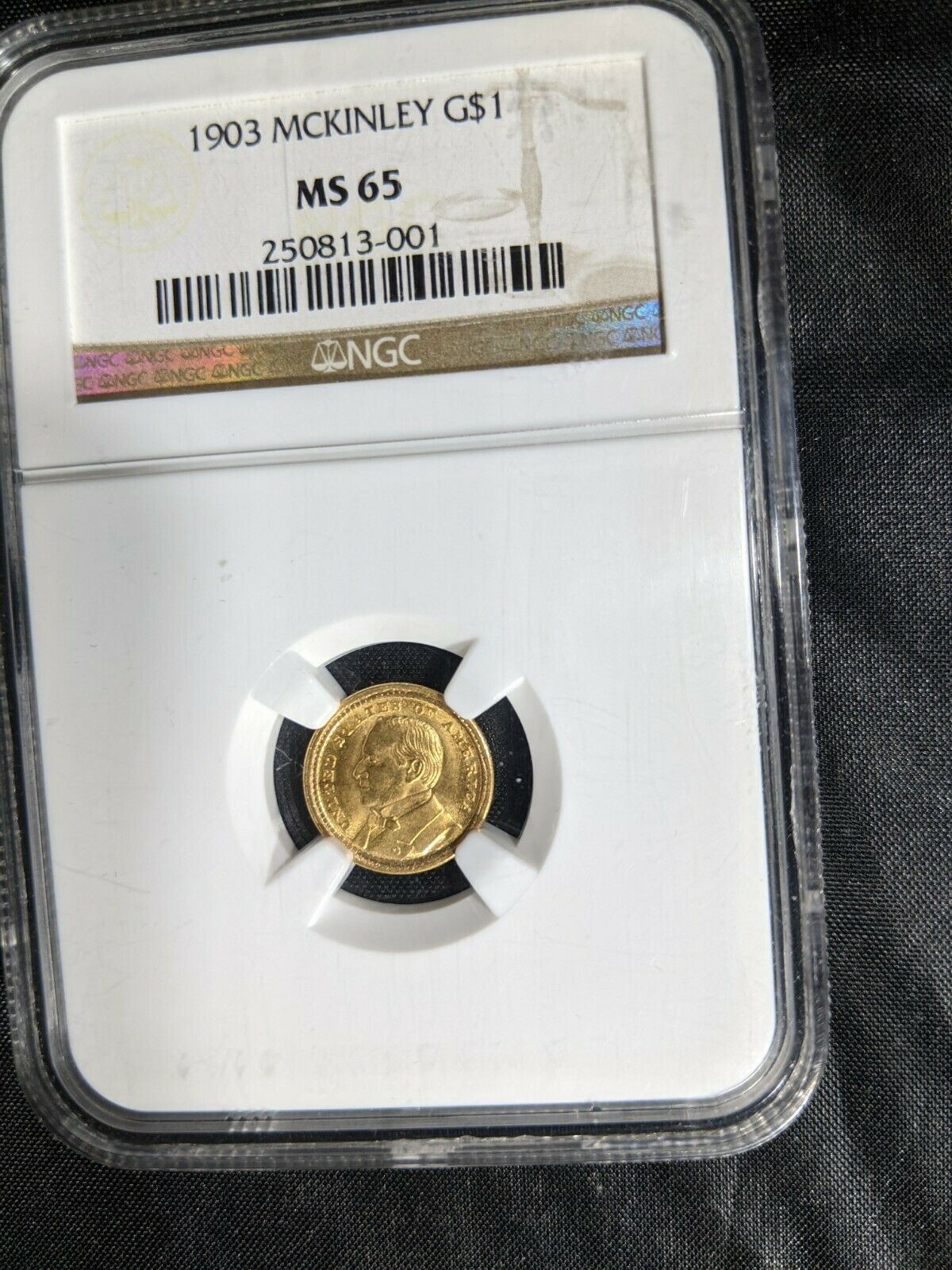 1903 $1 Gold Mckinley Ngc Ms65