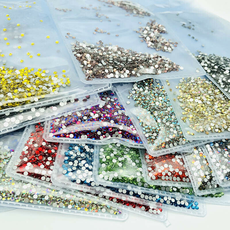 1440pcs 2mm Crystal Nail Art Rhinestones Flatback Glitter Gems Nails Decoration