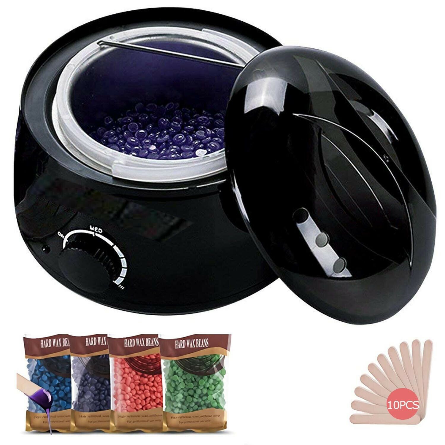 Pro Hair Removal Wax Kit Wax Warmer Heater & 4 Bags Beans &10 Sticks