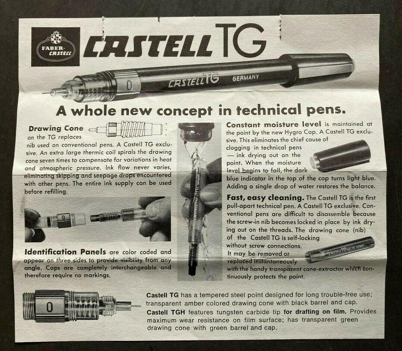 Original Faber-castell Tg Product Description "new Concept In Technical Pens"